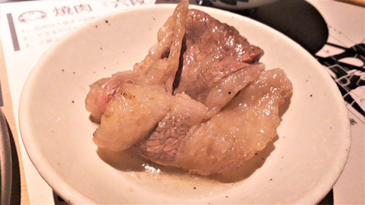 焼き肉コース六段の5段目鰹出汁
