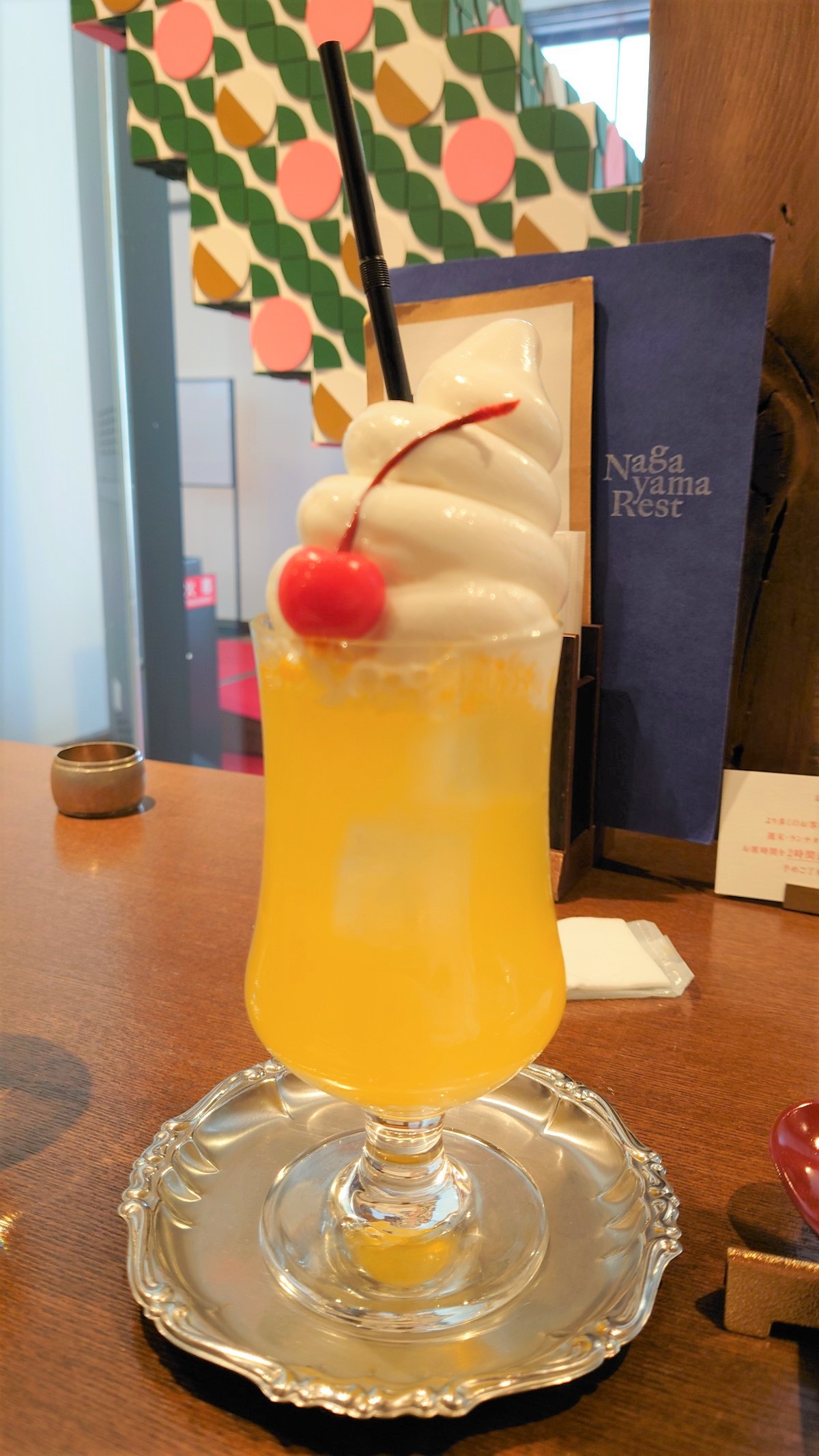 ナガヤマレストの夏みかんソーダフロート